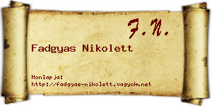 Fadgyas Nikolett névjegykártya