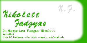 nikolett fadgyas business card